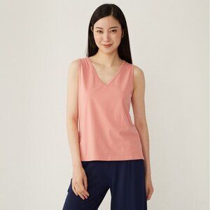 *New Terrera Mandy V-Neck Peach Pink Tank Top M